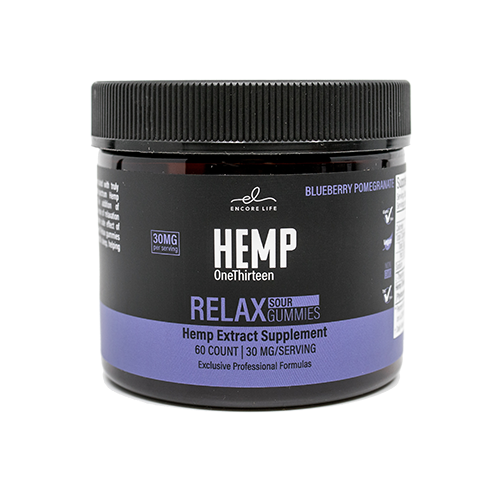 HEMP OneThirteen Relax Sour Gummies Blueberry Pomegranate 60 Gummies