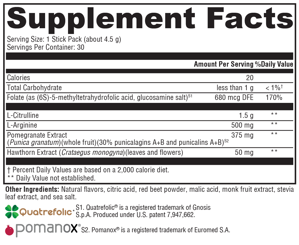 AngiNOX™ Elite Fruit Punch 30 Servings Supplement Facts