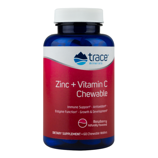 Zinc + Vitamin C Chewable Raspberry Flavor 60 Chewable Wafers