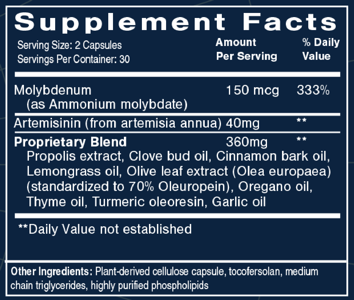 Microb-Manager Para-Max 60 Softgels Supplement Facts