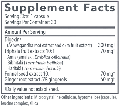 Motility Assist 30 Capsules Supplement Facts