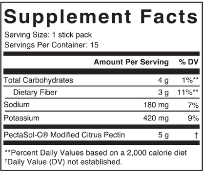 Pectasol Unflavored 15 Stick packs Supplement Facts
