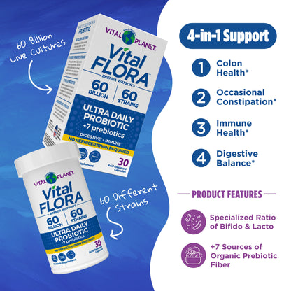 Vital Flora Ultra Daily Probiotic - Shelf Stable 60ct