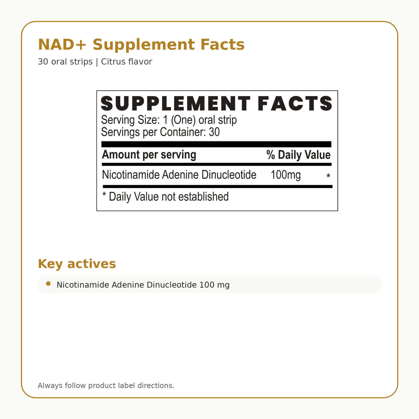 Dissolvd NAD+ Oral Strips